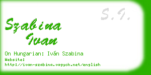 szabina ivan business card