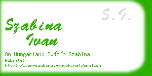 szabina ivan business card